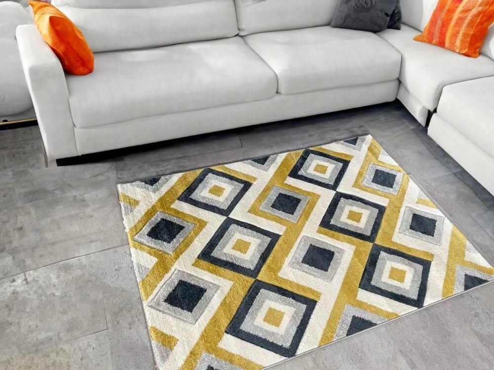 Modern Sárga Milano Szőnyeg 2404