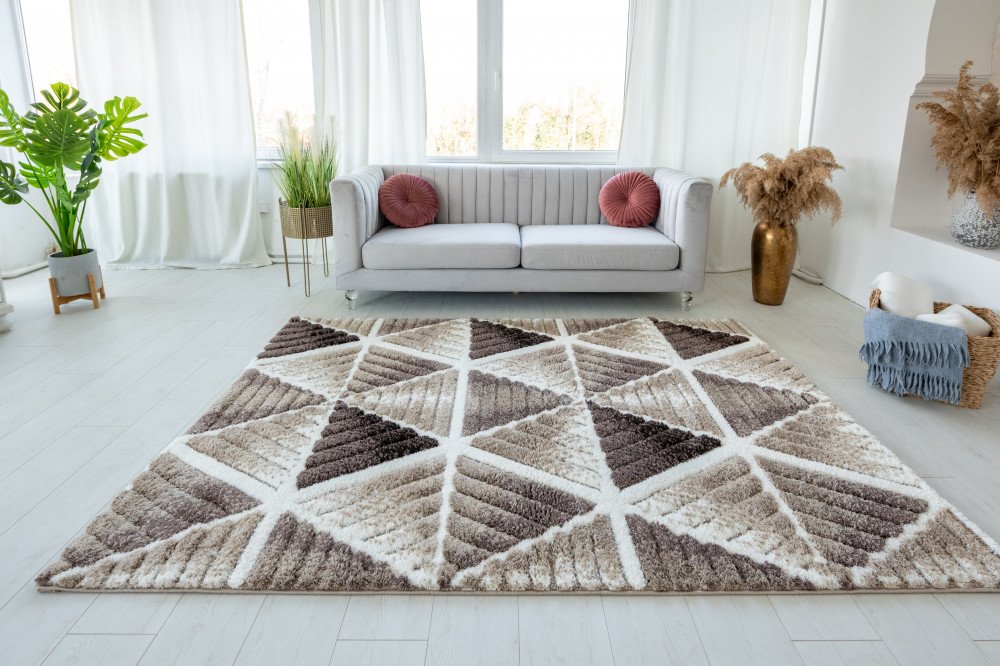 Nyomott mintás Bézs Messi Szőnyeg 319