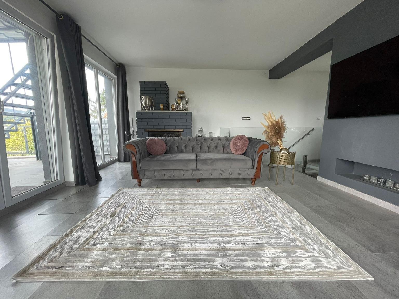 Modern Szürke Lavina Szőnyeg 742 - Image 3