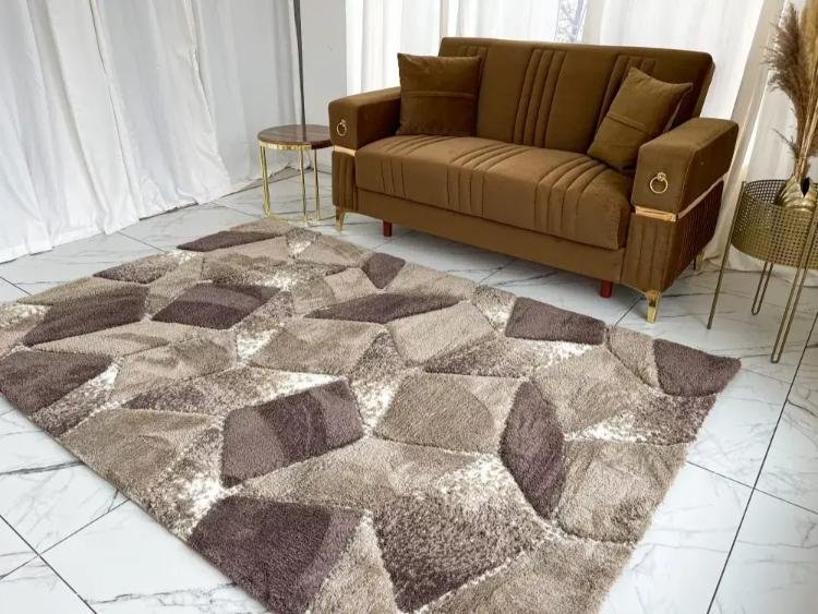 Nyomott mintás Bézs Messi Szőnyeg 7967 - Image 2