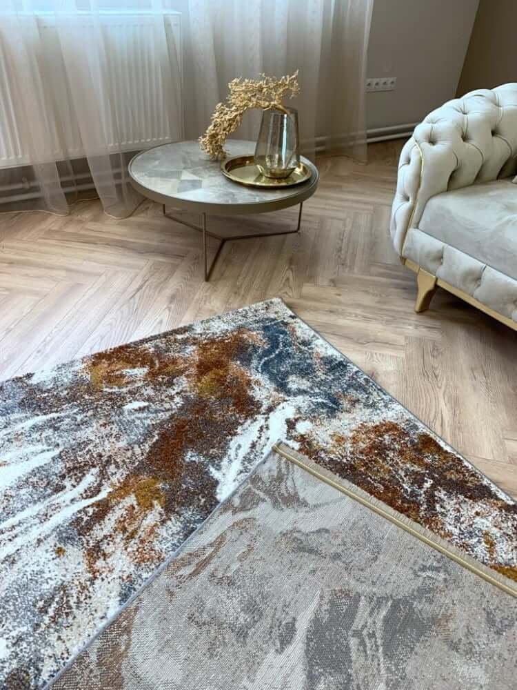 Modern Kék-Sárga Ocean Szőnyeg 861 - Image 2