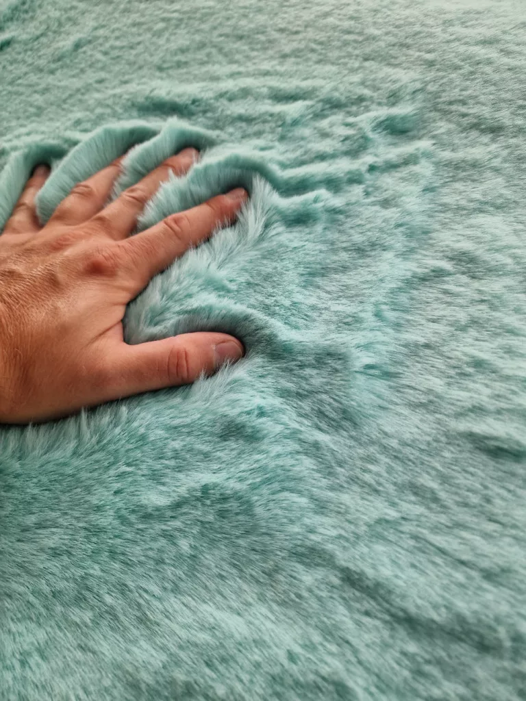 Vastag Zöld Nyúlszőrme Szőnyeg